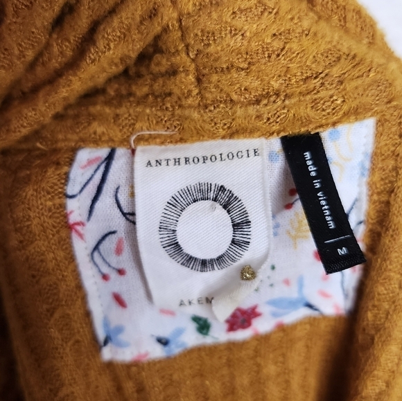 Anthropologie Akemi + Kin Mustard Woodruff Waffle Wrap Around Top M - Picture 6 of 8